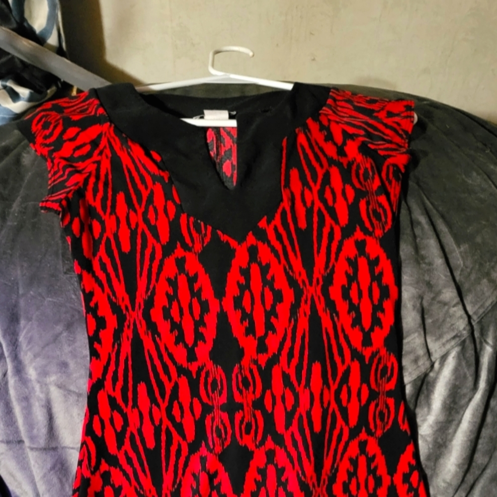 Flirty red and black dress